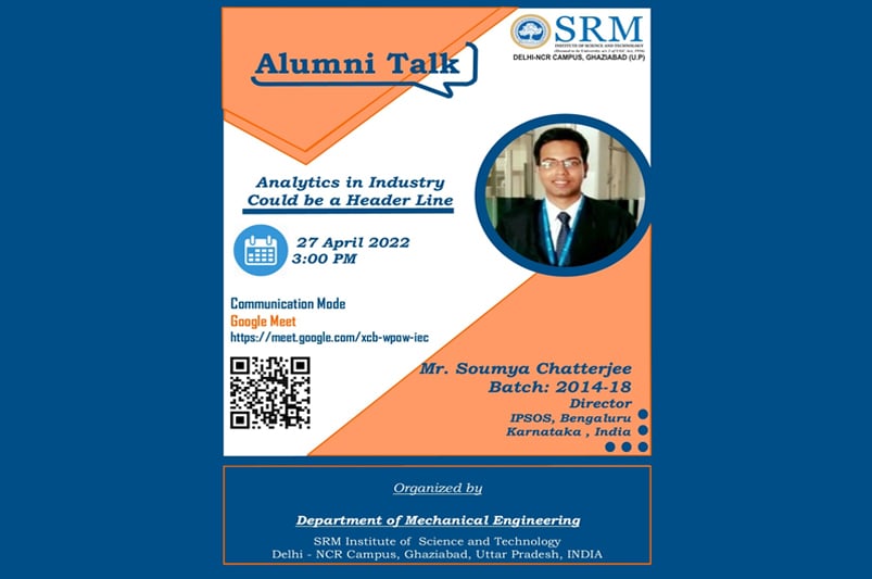 Alumni Talk Titled ‘Leader in Analytics Industry’ by Mr. Soumya Chatterjee Director — Photo 1 of 3